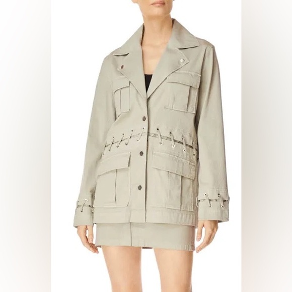 J Brand Teagan Lace-up Utility Military Green Jacket in Gibson 💚 - Picture 1 of 10